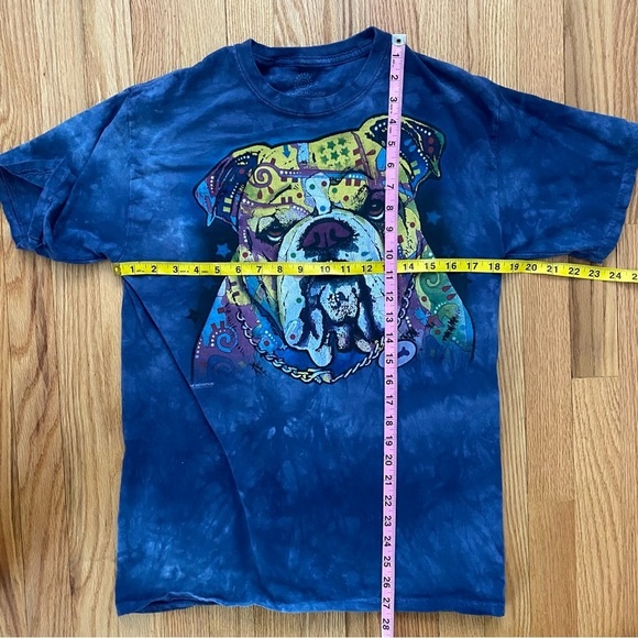 The mountain bulldog dog blue tie dye T-shirt - Picture 5 of 8